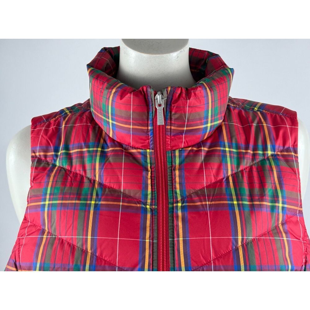 Lands End Down Puffer Vest Women L 14-16 NWOT Full Zip Sleeveless Jacket Tartan - Picture 12 of 13